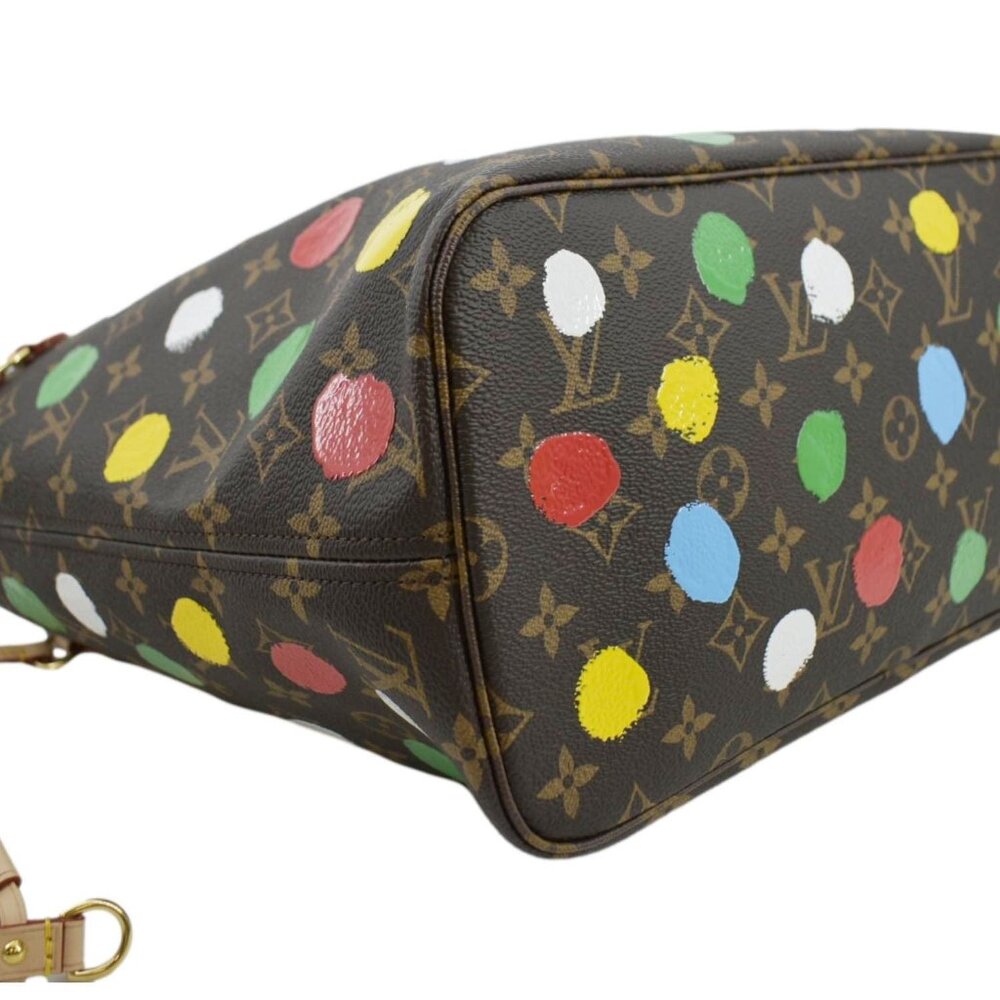 LOUIS VUITTON x YK Neverfull MM Monogram Canvas Shoulder Bag Brown - Picture 10 of 14